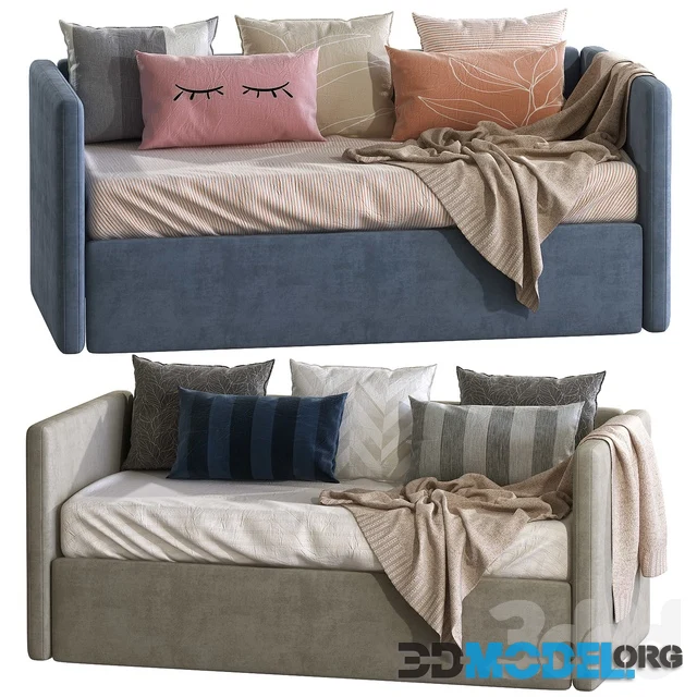 Childrens sofa bed with decorative pillows 2