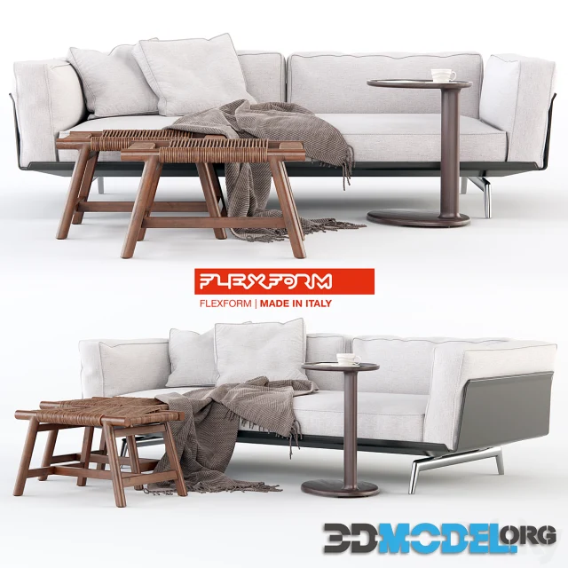 Flexform Este Sofa with ottoman Giano and Oliver table