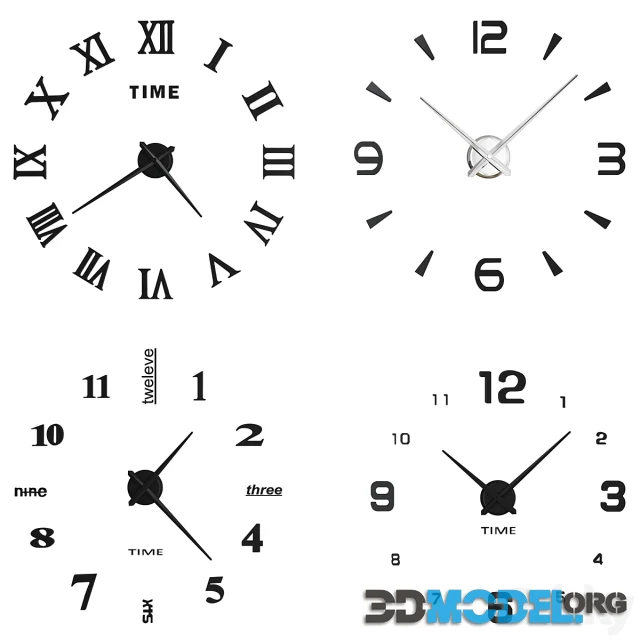 3d Model Large Wall Clock 8466