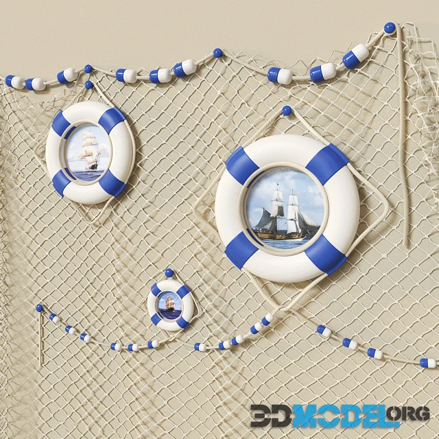 3D Model – Maritime decorative set