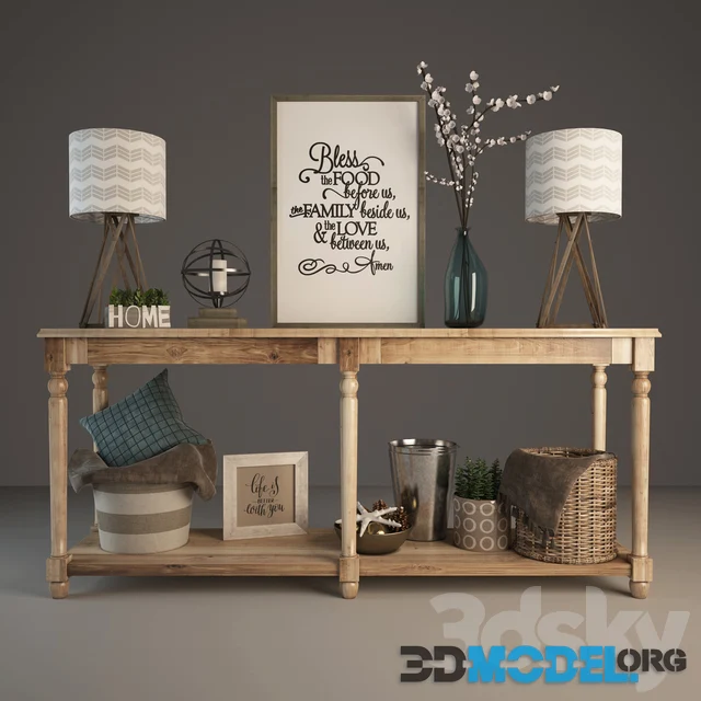 Modern decor – console with items