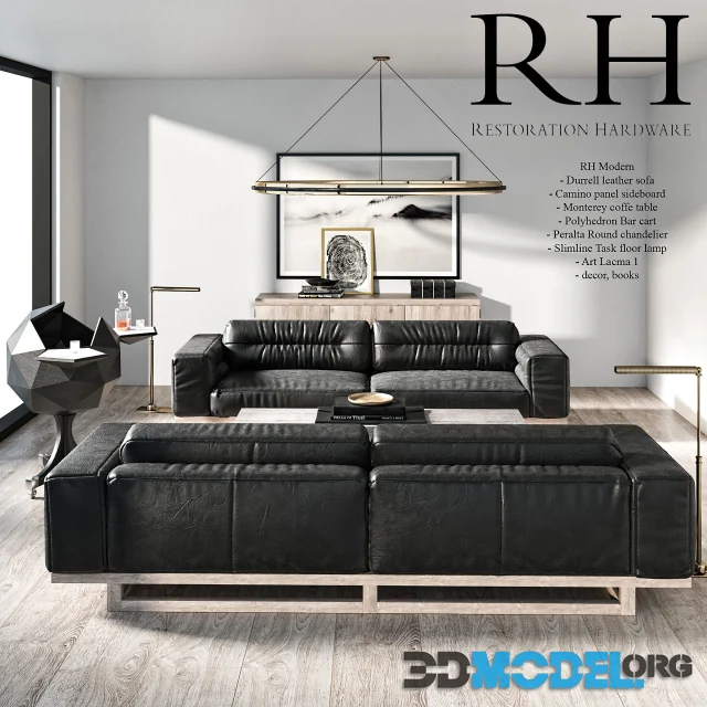 3D Model Restoration Hardware Modern Furniture Set   Restoration Hardware Modern Furniture Set 0.webp