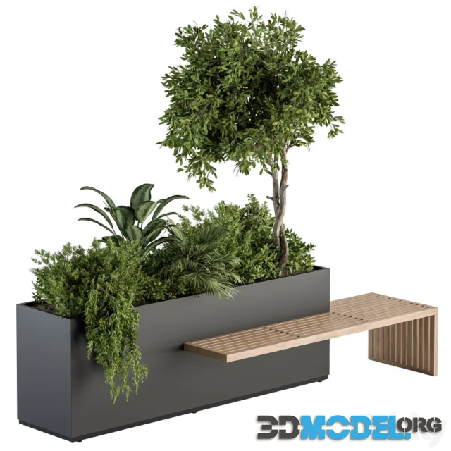Urban Furniture Plant Box with Bench – Set 28