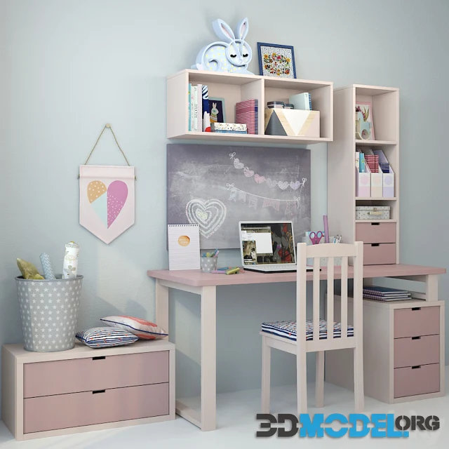 Writing desk and decor for a child 5