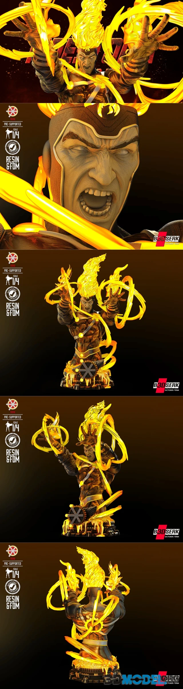 B3DSERK - Firestorm Bust – Printable
