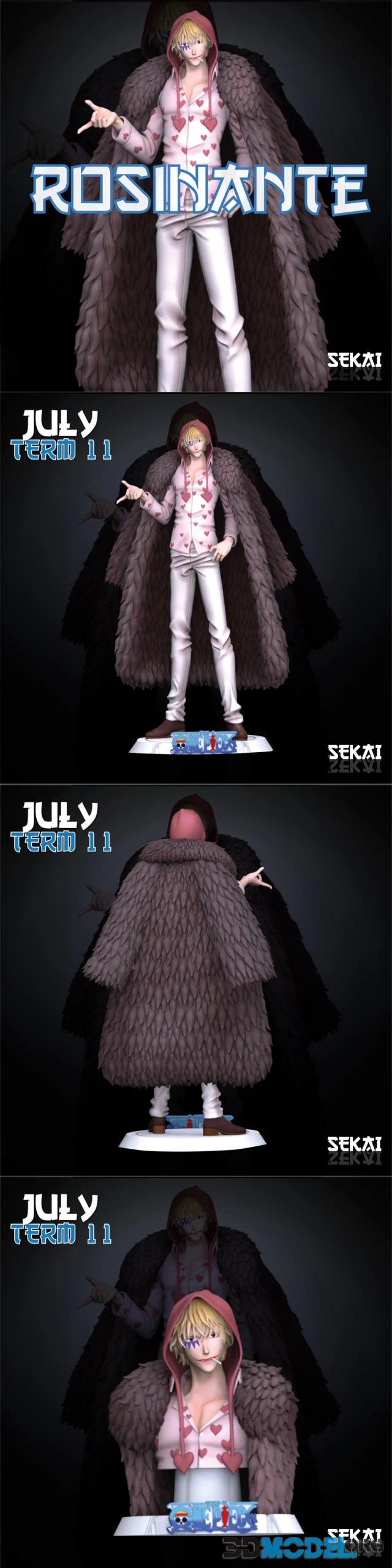 Sekai – Rosinante Statue and Bust – Printable