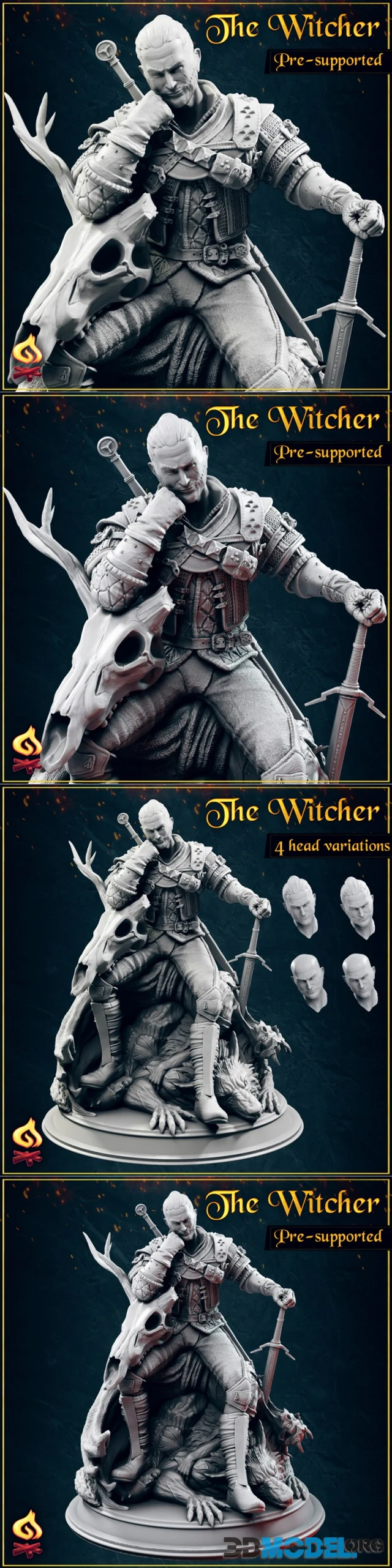 3D Model – Geralt The Witcher - Fanart – Printable