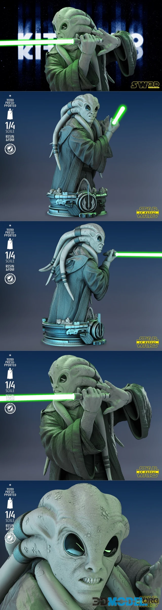 Star Wars - Kit Fisto Bust – Printable