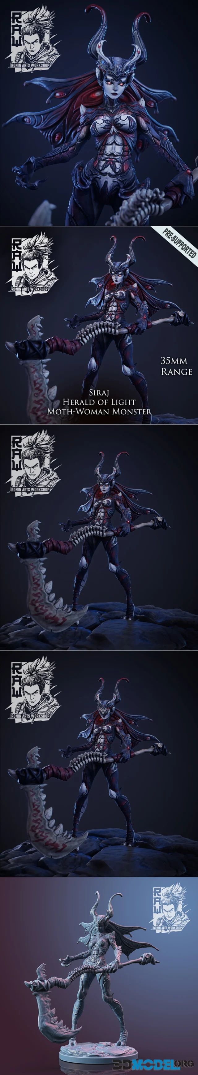 Siraj The Herald of Light - Moth-Woman Monster – Printable