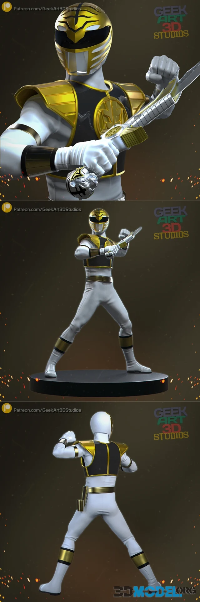 Dairanger White Sixth Scale – Printable