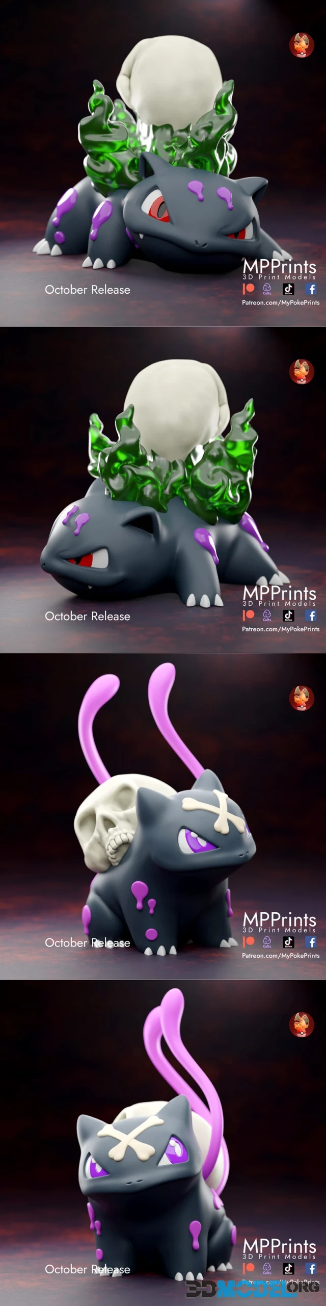 Skullbasaur and Skullivysaur – Printable