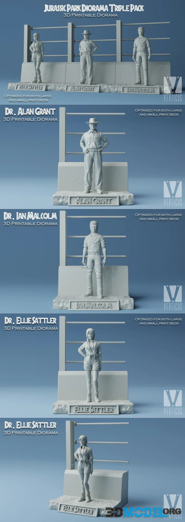 Jurassic Park Diorama Triple Pack – Printable
