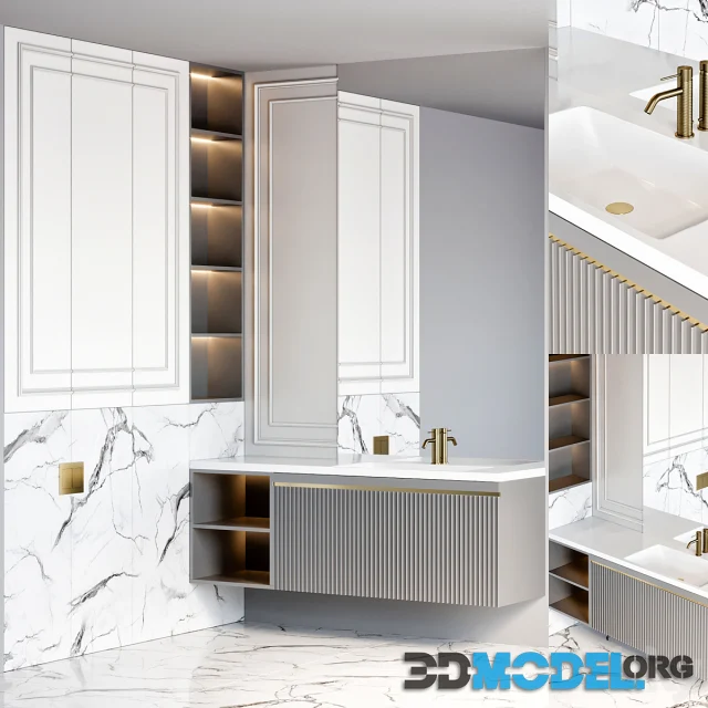 Bathroom furniture 83 with faucet by Gessi