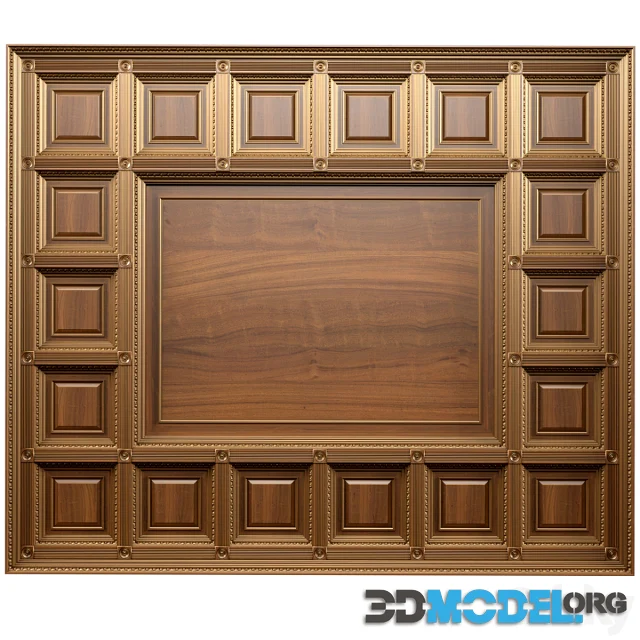 Ceiling set classic style Classic wooden illuminated coffered ceiling