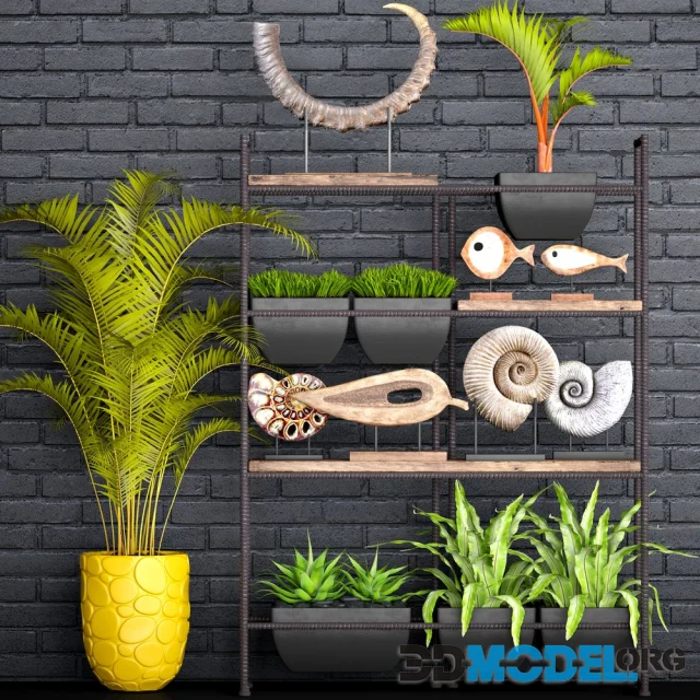 Decorative set 1 with Black brickwork and decor