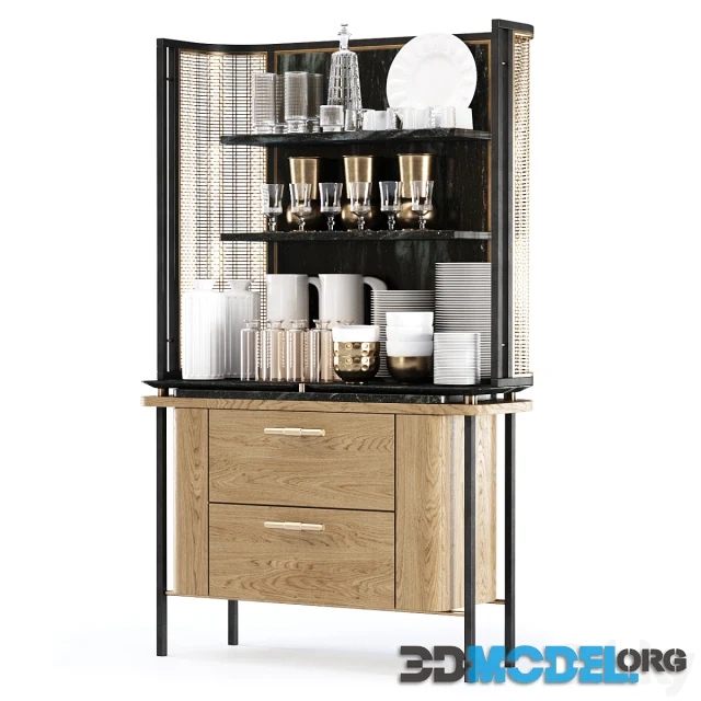 Katty modern sideboard with dishes by Bpoint Design