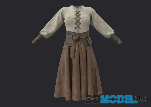 3D Model – Medieval clothes character clothing (PBR)