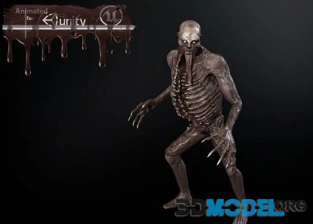 Necro mutant zombie running (PBR)