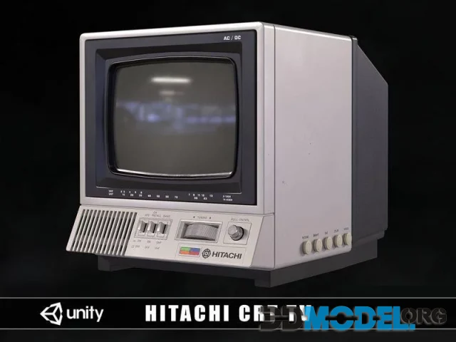 Retro 80s Hitachi CRT TV