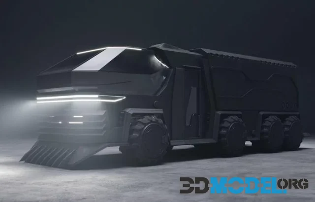 Scifi futuristic cyberpunk truck (PBR)