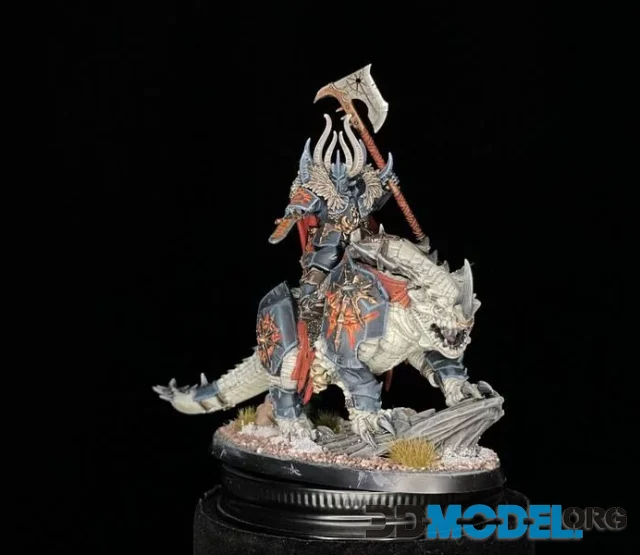 Warhammer Age of Sigmar Chaos Lord on Karkadrak (PBR)