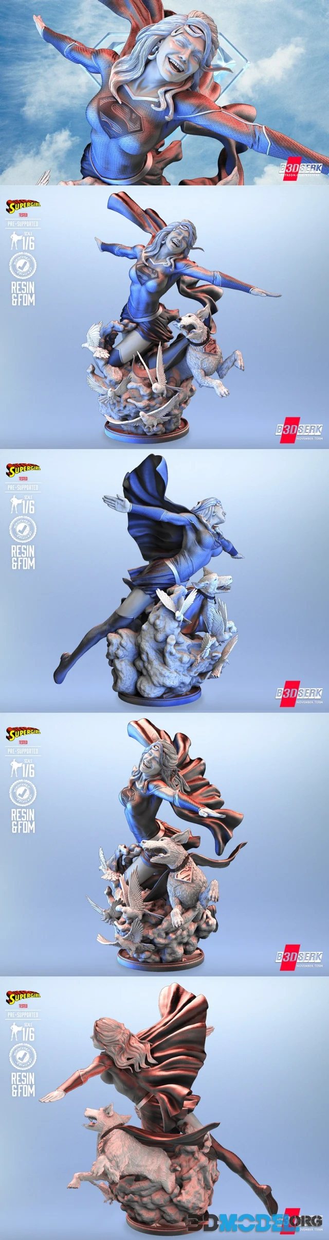 B3DSERK - Super Girl and Crypto Sculpture – Printable