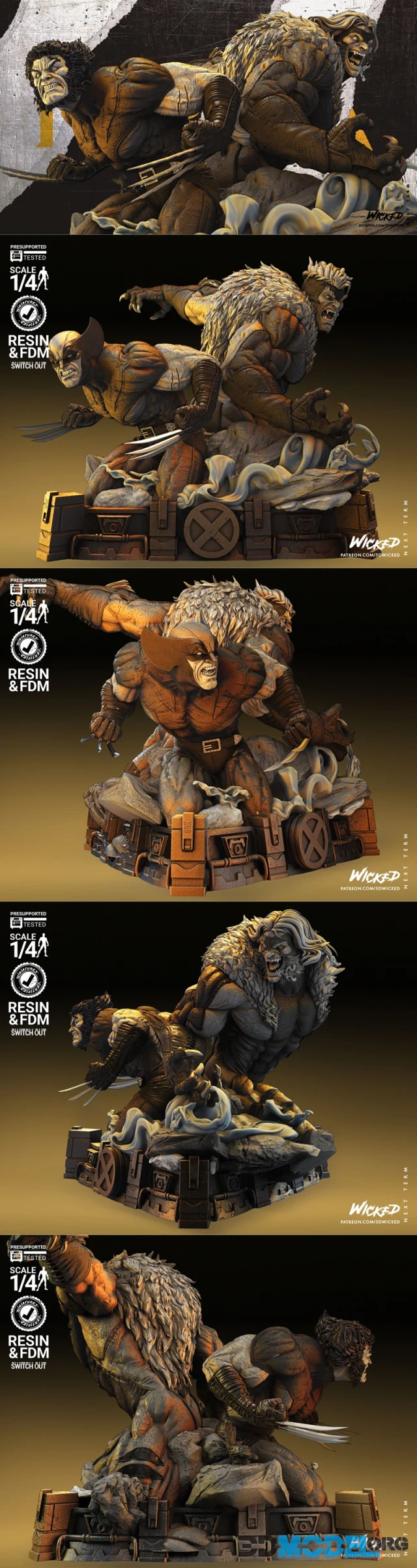 Wicked - Diorama Bust Wolverine and SabreTooth – Printable