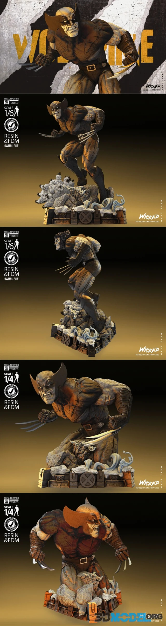 Wicked - Wolverine Statue and Bust – Printable
