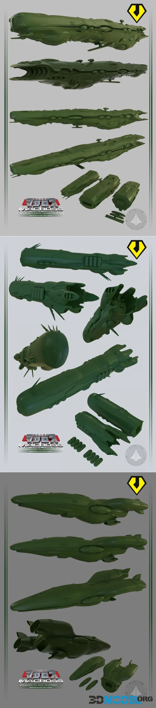 Zentraedi Ship Nupetiet Vergnitzs and Quiltra Queleual and Tou-Redir – Printable
