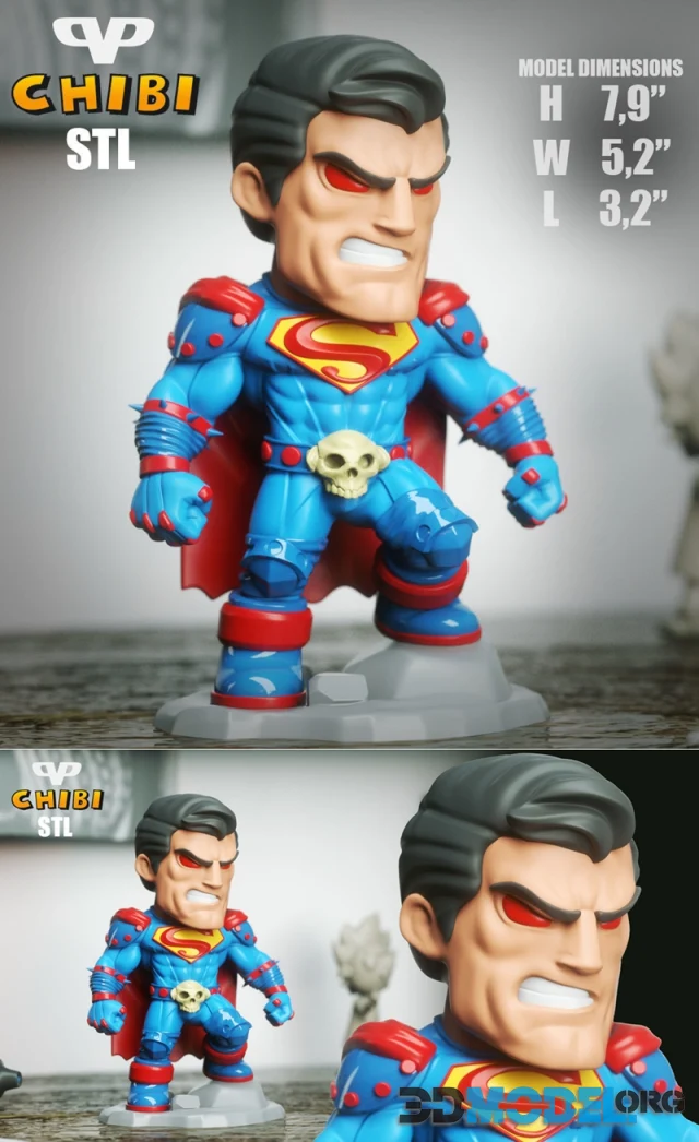 Superman Death Metal Chibi – Printable