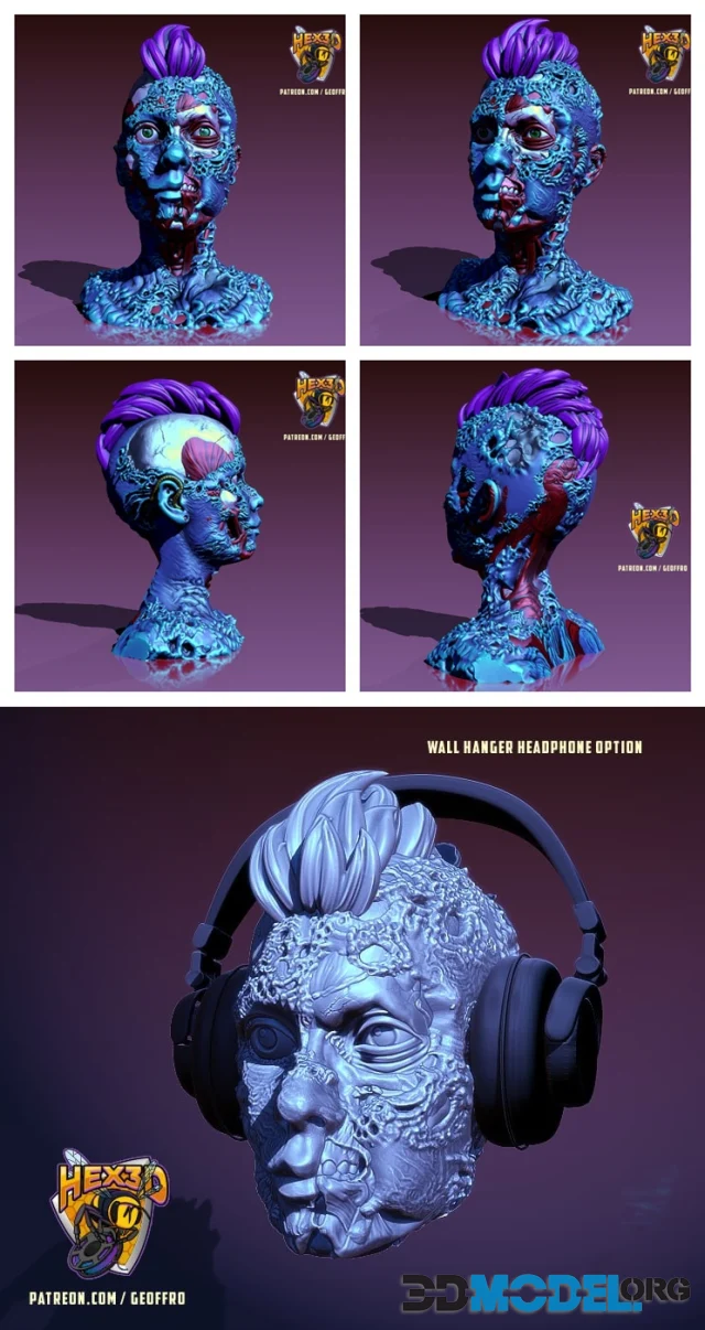 Hex3D - Zombie Female Punk – Printable