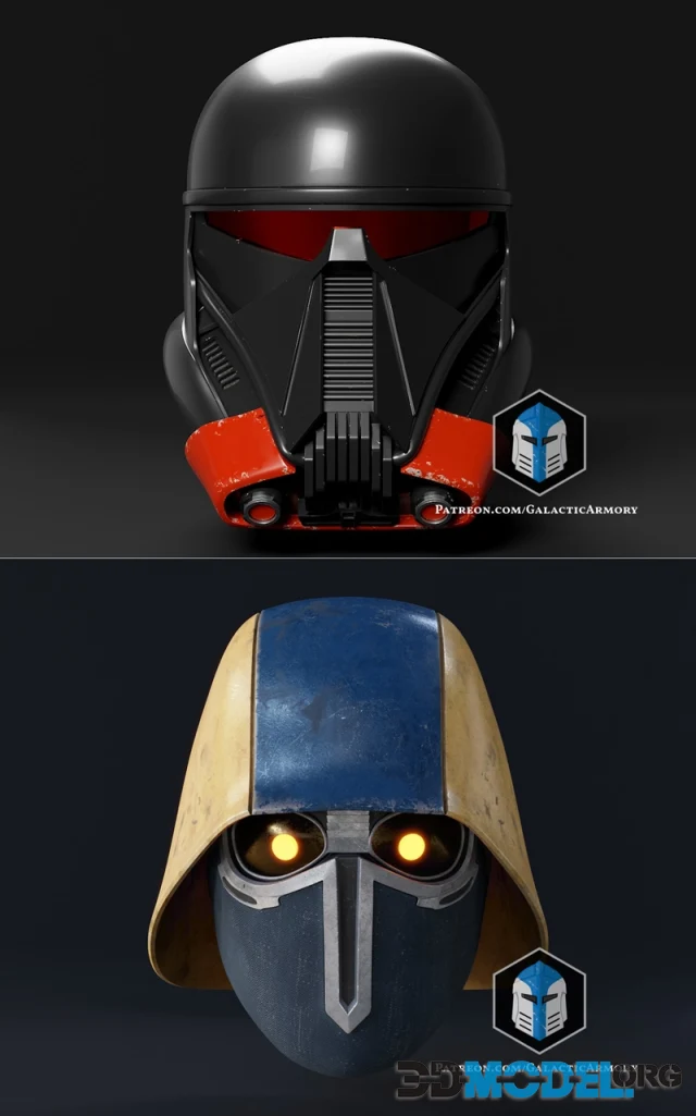Death Trooper Prototype Helmet and Coruscant Security Force Helmet – Printable