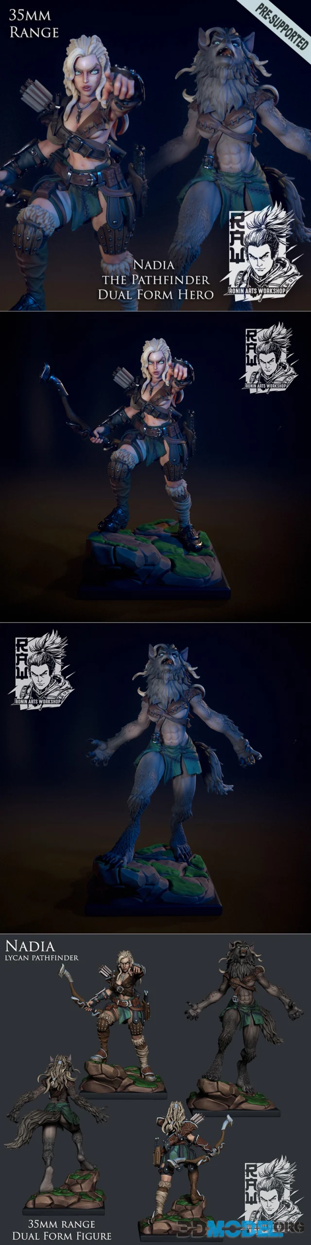 Ronin Arts Workshop - Nadia The Lycan Pathfinder – Printable
