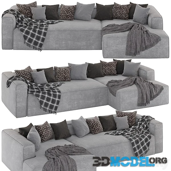 3 Seater Blok Sofa With Right Chaise Longue