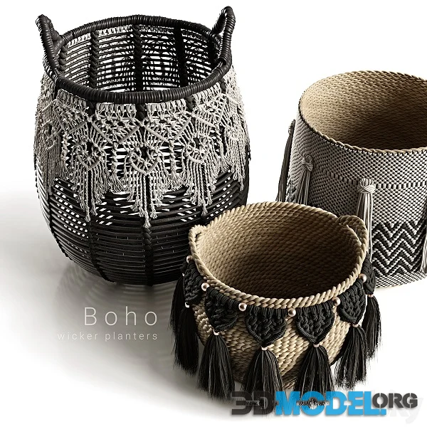 Boho Wicker Planters