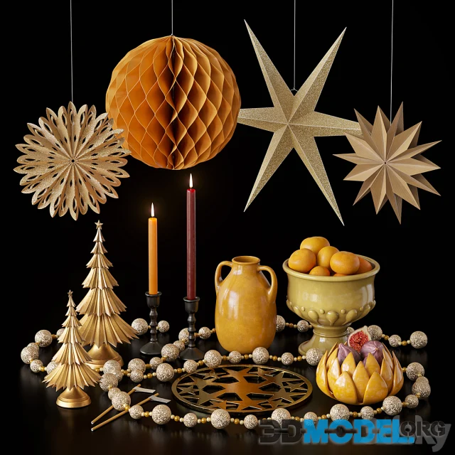 Christmas decorative set with artichoke