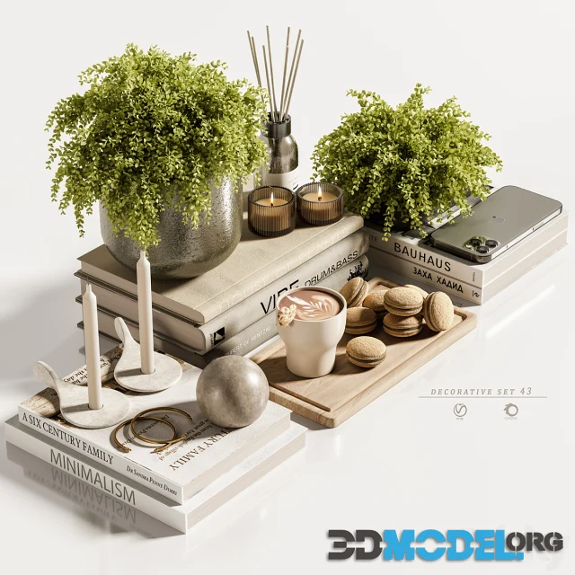 Decorative set 51 with macaroons and coffee