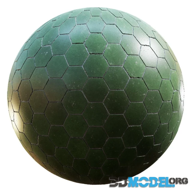 Green hexagonal tiles 59 43 4K