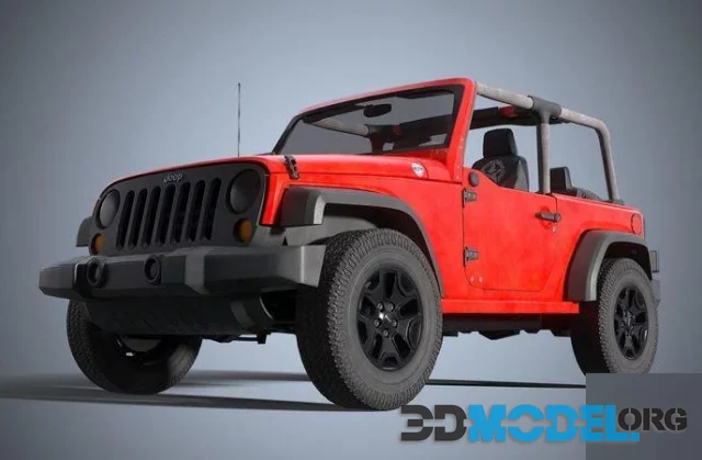 3D Model – Jeep Wrangler Low-poly (PBR)