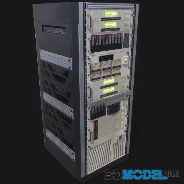 3D Model – Mainframe front server rack (PBR)