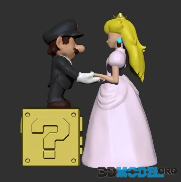Mario and Peach – Wedding Cake Topper (Printable)