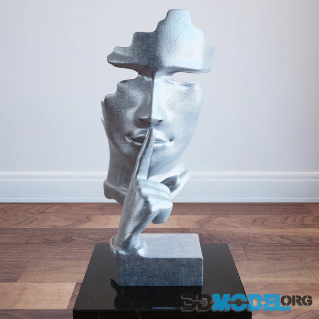 MODREST WHISPER MODERN SILVER SCULPTURE