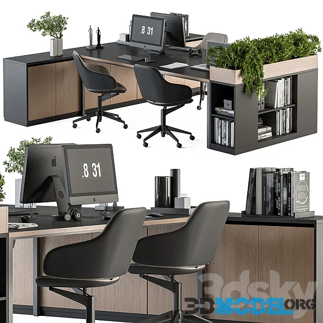 Office Furniture with Plant Box – employee Set 48