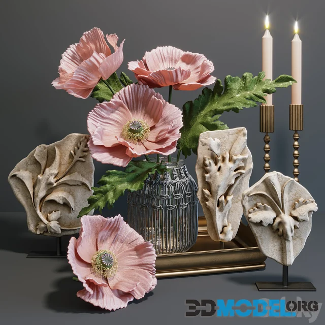 RH Acanthus leaves decorative set