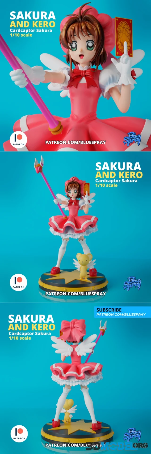 3D Model – Blue Spray - Sakura Kinomoto Sculpture – Printable