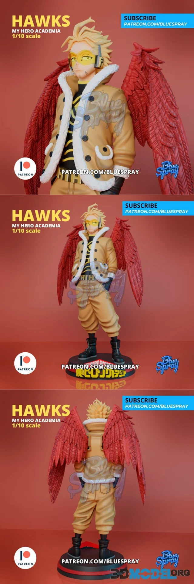Blue Spray - Hawks Sculpture – Printable