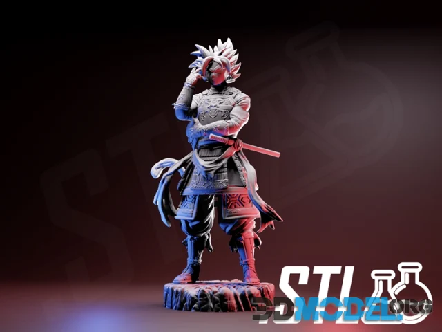Black Goku Rose Samurai – Printable