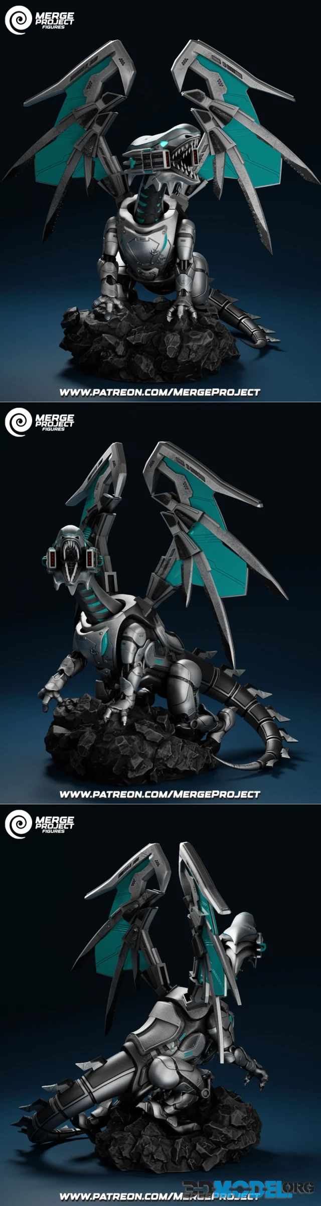 Merge Project Figures - Mecha Blue Eyes White Dragon – Printable