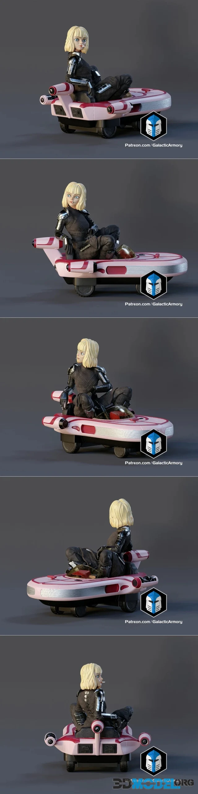 Shin Hati Figure - Riding Speeders Burning Heaters V2 – Printable