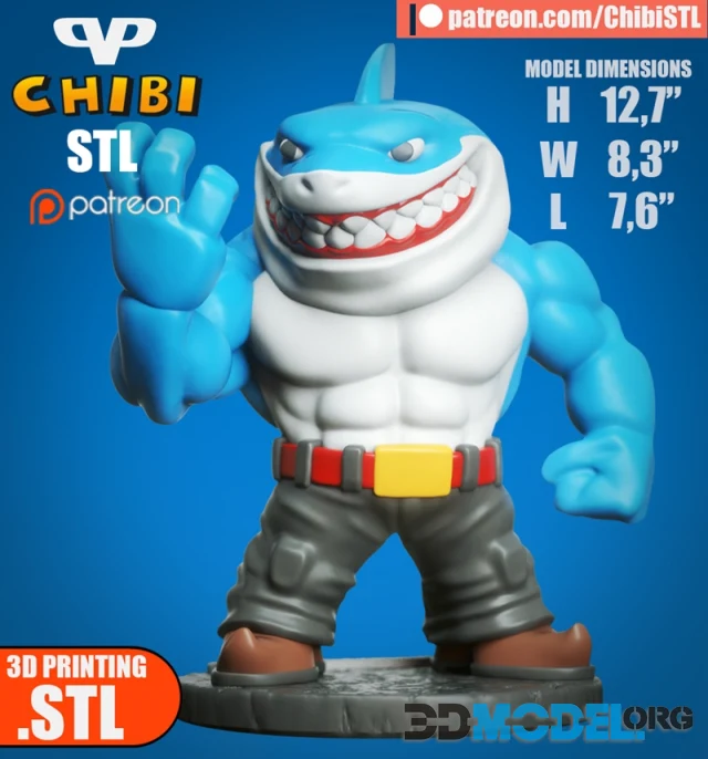 Street Shark Ripster Chibi – Printable
